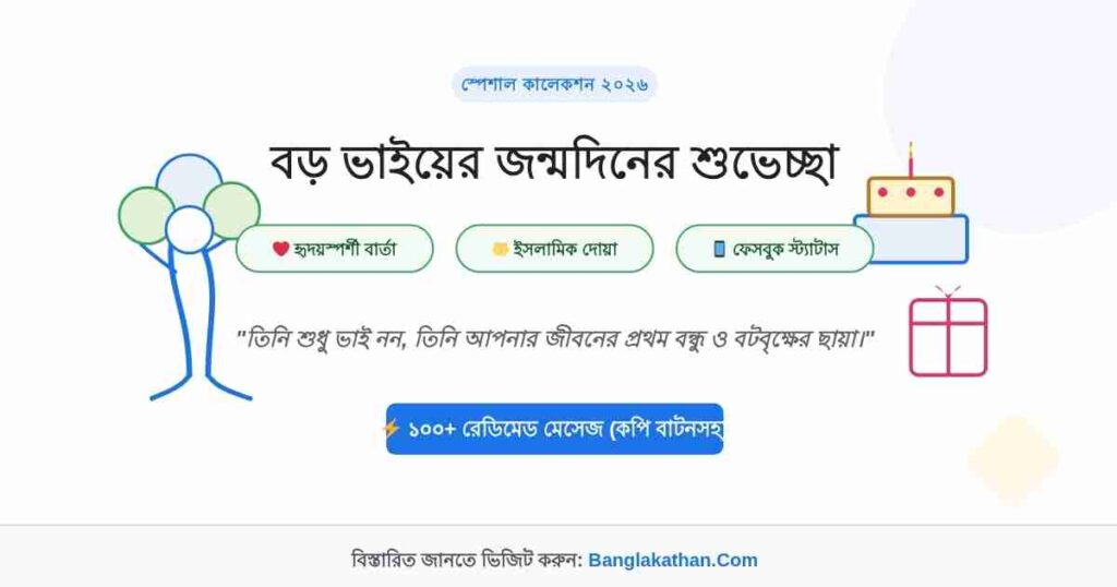 বড় ভাইয়ের জন্মদিনের শুভেচ্ছা ২০২৬