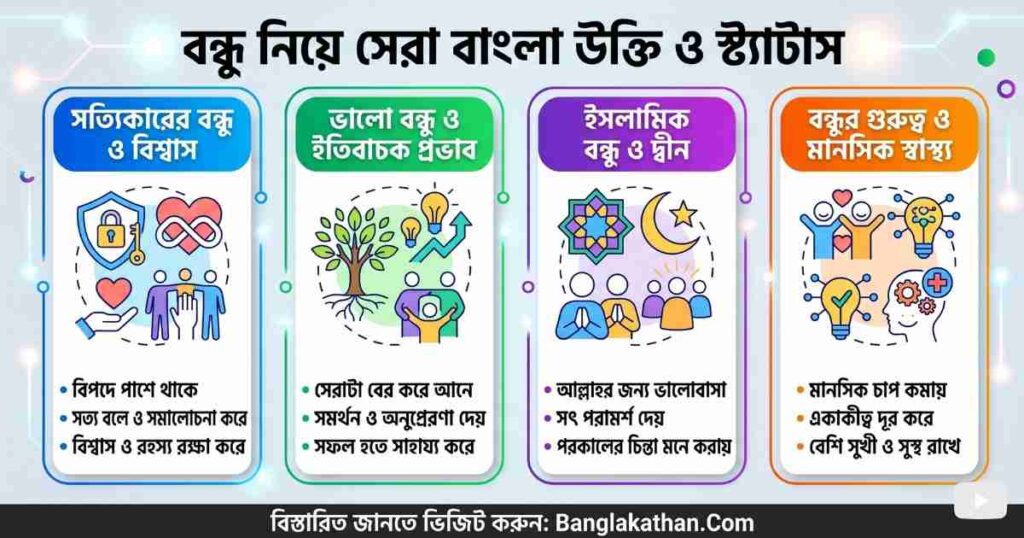 বন্ধু নিয়ে উক্তি, ক্যাপশন ও স্ট্যাটাস (২০২৬)