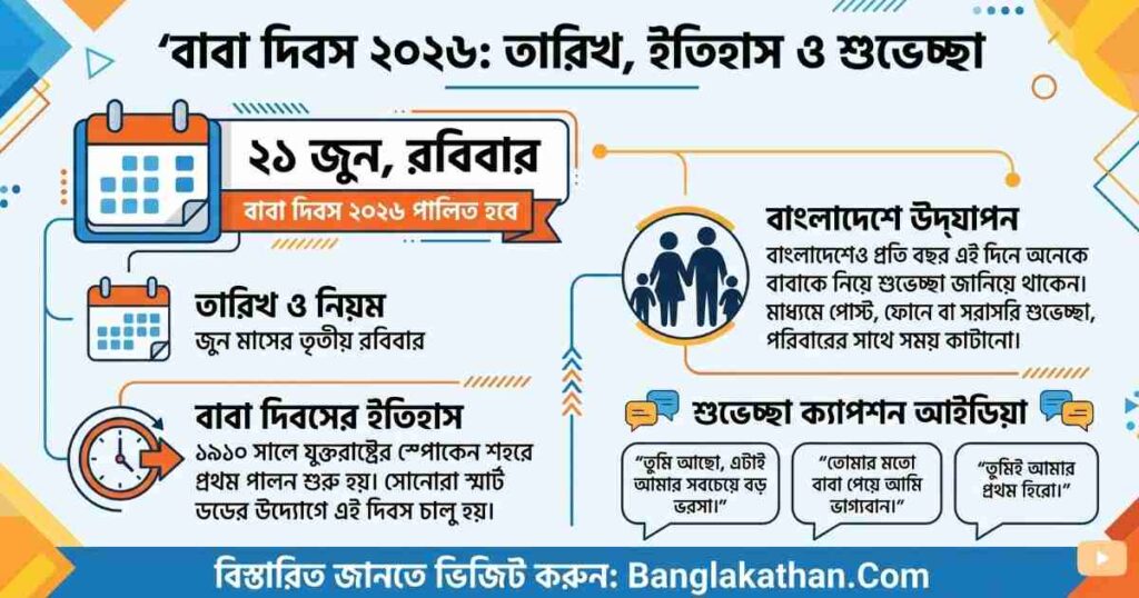 বাবা দিবস কবে ২০২৬ তারিখ, ইতিহাস ও বাবাকে নিয়ে শুভেচ্ছা ক্যাপশন