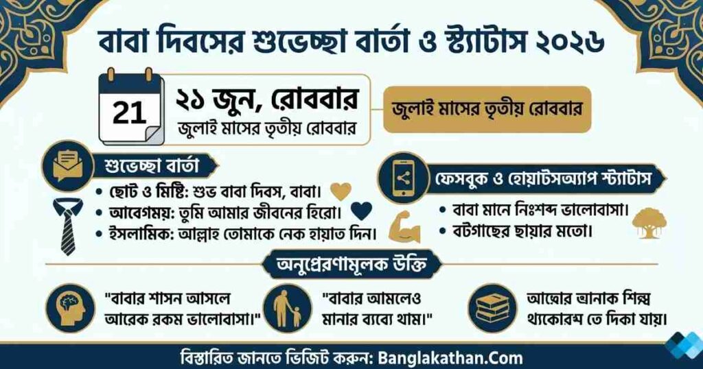 বাবা দিবসের শুভেচ্ছা বার্তা ও স্ট্যাটাস ২০২৬