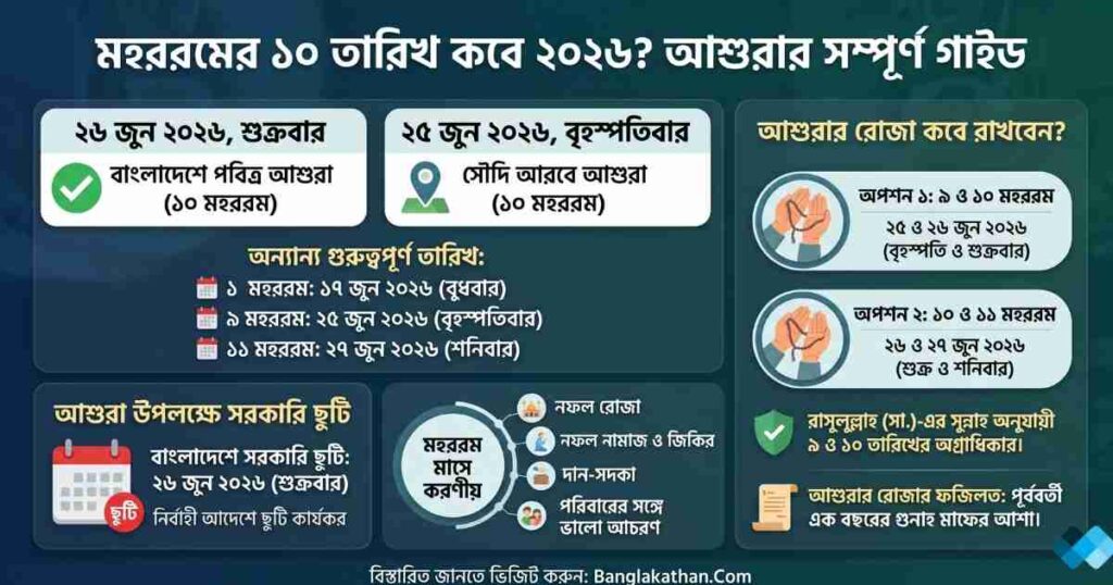 মহররমের ১০ তারিখ কবে ২০২৬