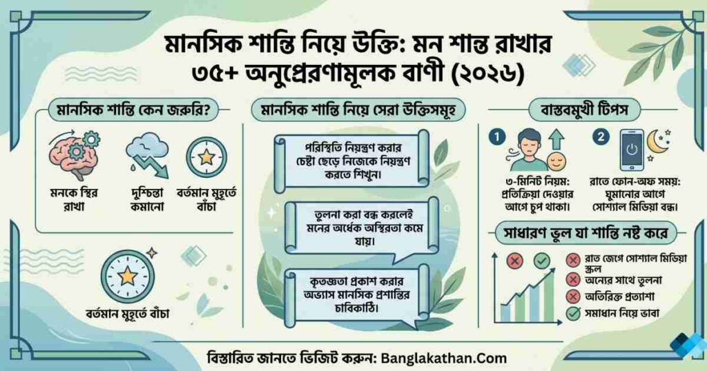 মানসিক শান্তি নিয়ে উক্তি