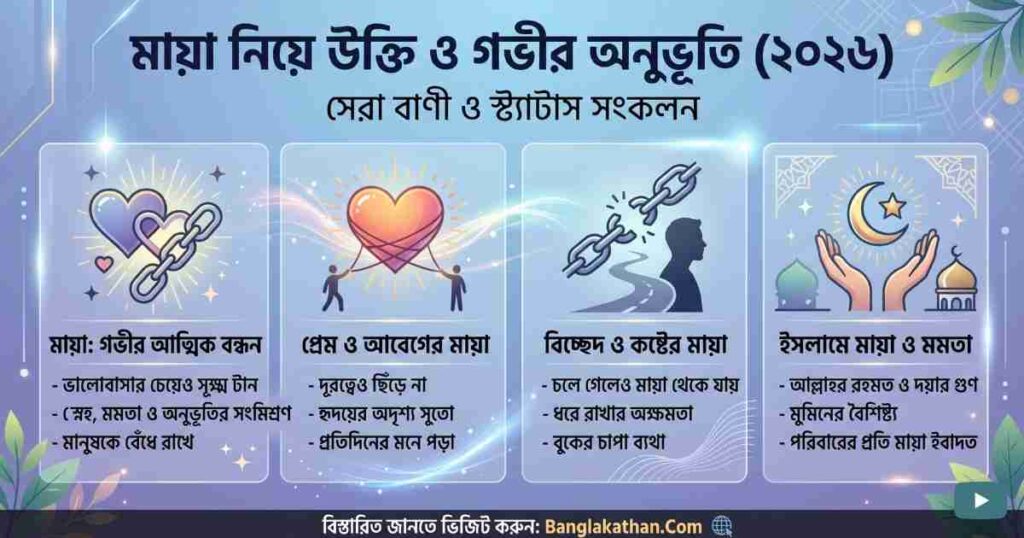 মায়া নিয়ে উক্তি, বাণী, স্ট্যাটাস ও ক্যাপশন