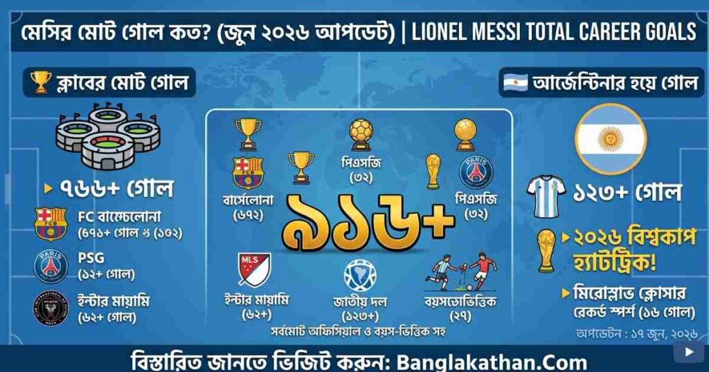 মেসির মোট গোল কত