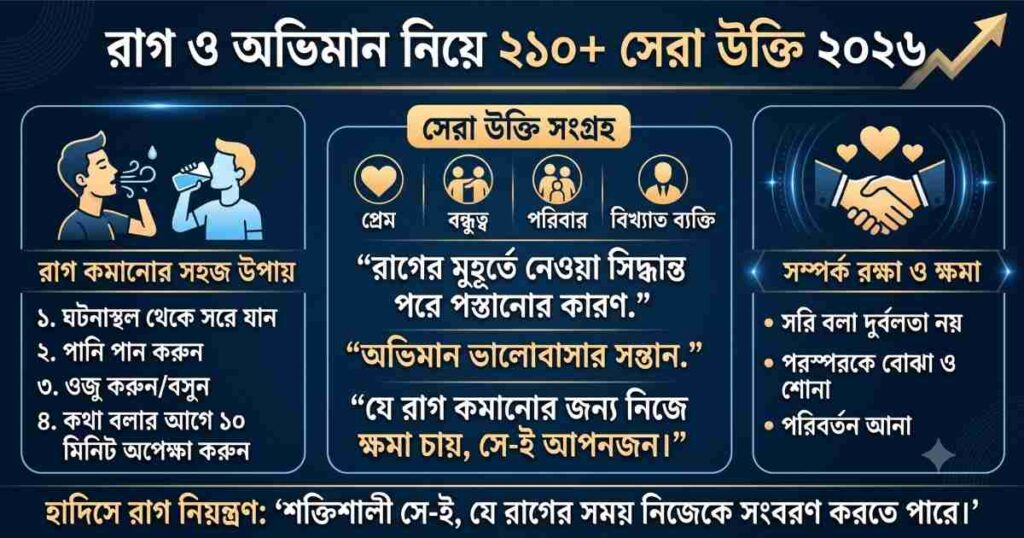 রাগ ও অভিমান নিয়ে ২০০+ সেরা উক্তি