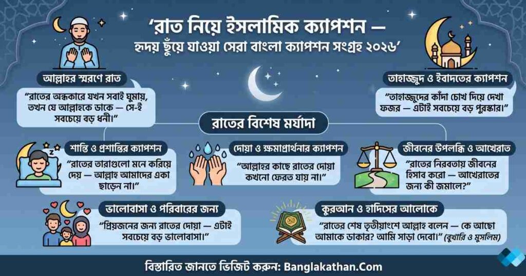রাত নিয়ে ইসলামিক ক্যাপশন