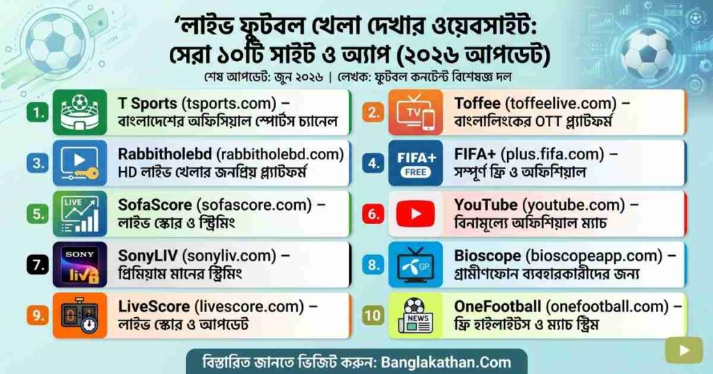 লাইভ ফুটবল খেলা দেখার ওয়েবসাইট