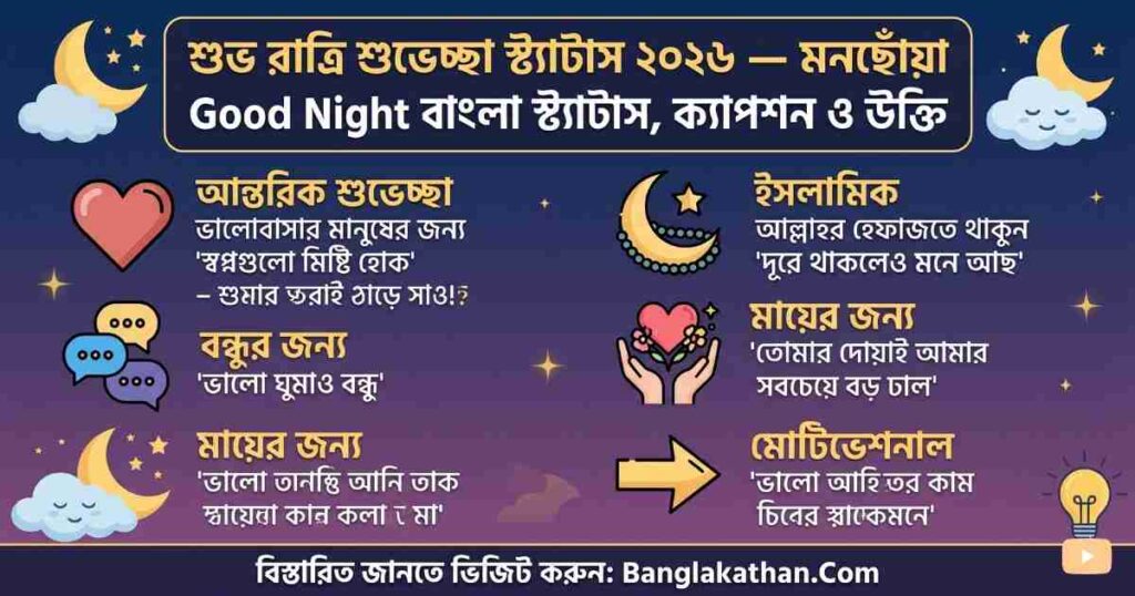 শুভ রাত্রি শুভেচ্ছা স্ট্যাটাস ২০২৬