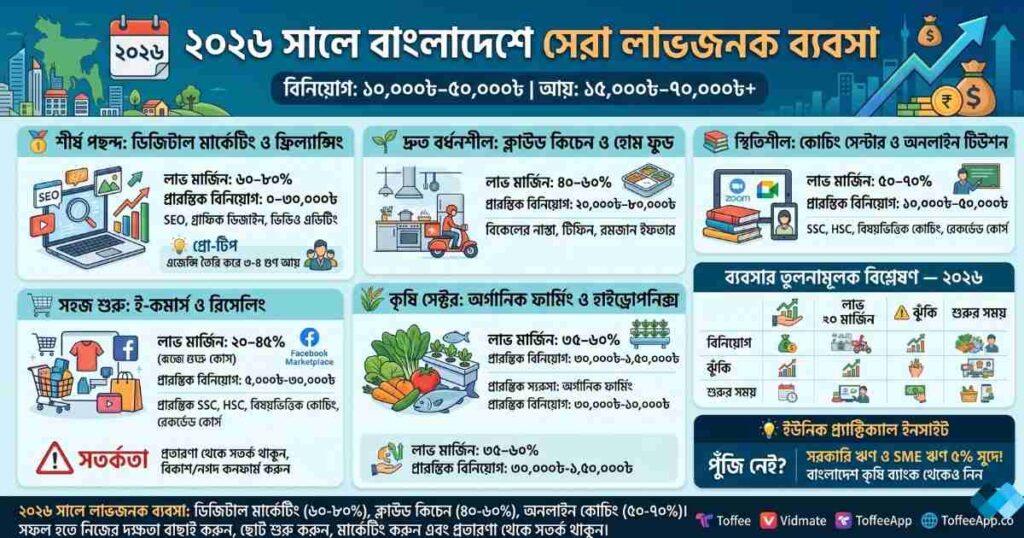 সেরা লাভজনক ব্যবসার তালিকা ২০২৬