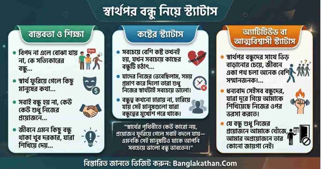স্বার্থপর বন্ধু নিয়ে স্ট্যাটাস